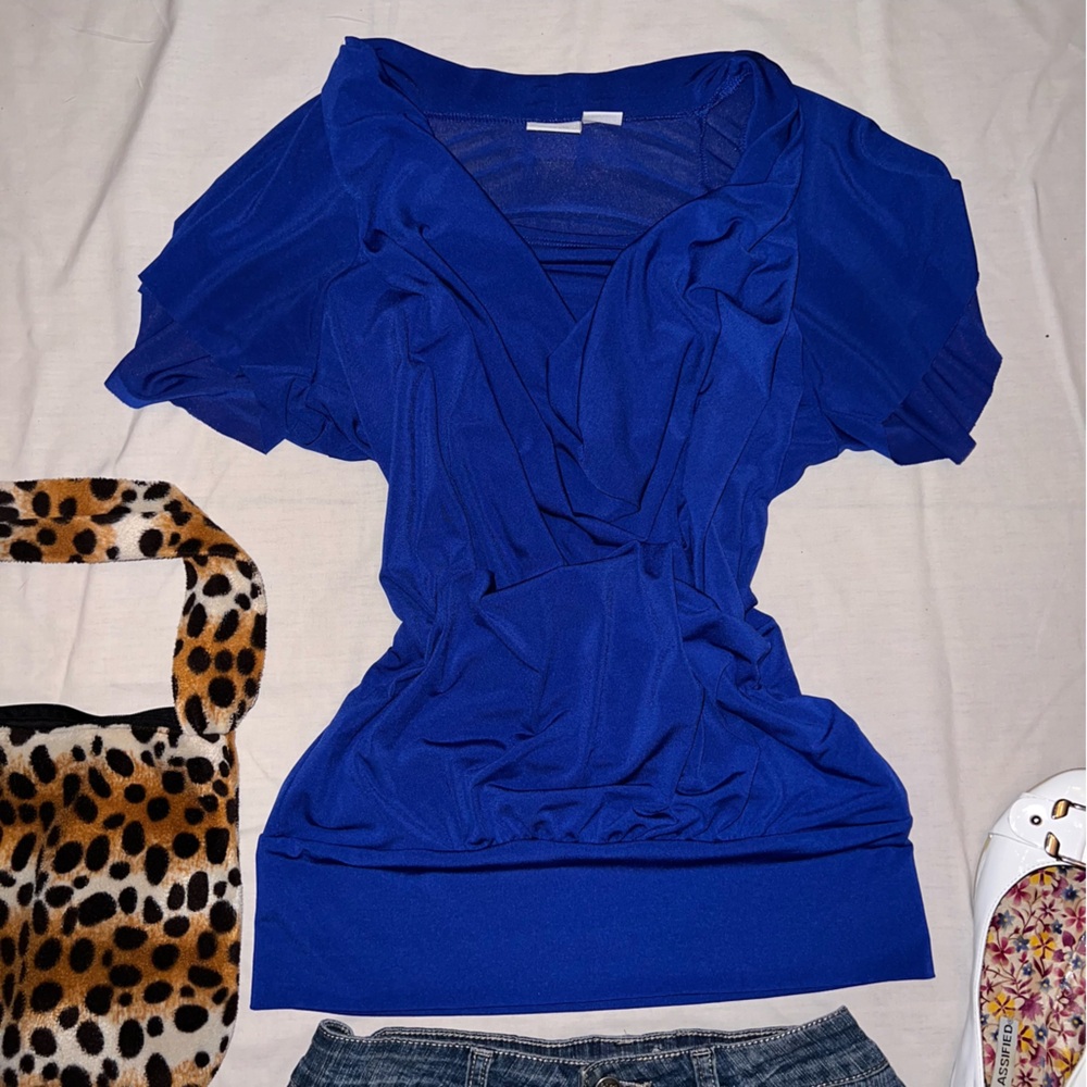 Suzy Shier Royal Blue Blouse